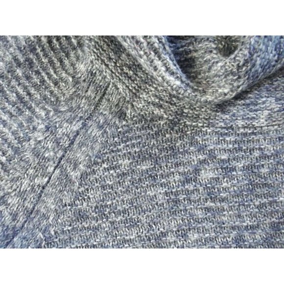 Jillian & Nicole PS Denim Blue White Marled Cowl Neck Sweater SP variegated yarn - Picture 3 of 9
